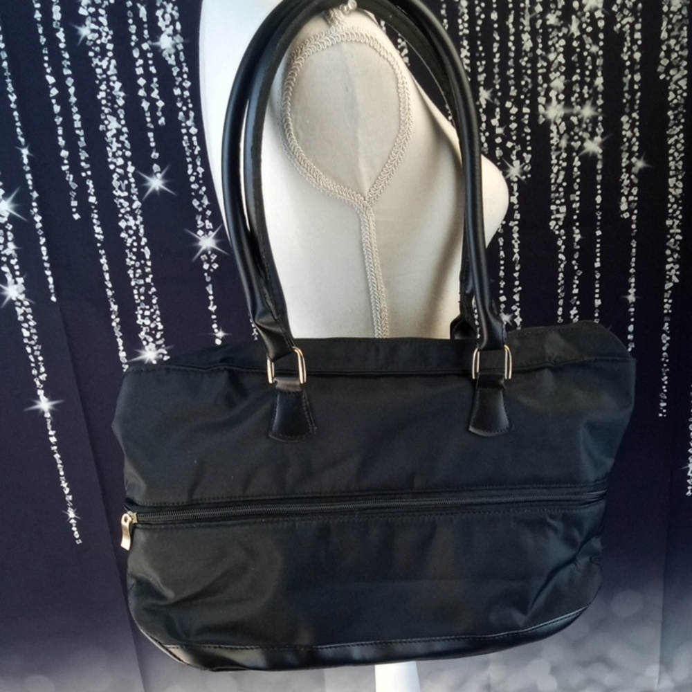 🍒 Black Leopard Medium Expandable Tote Bag